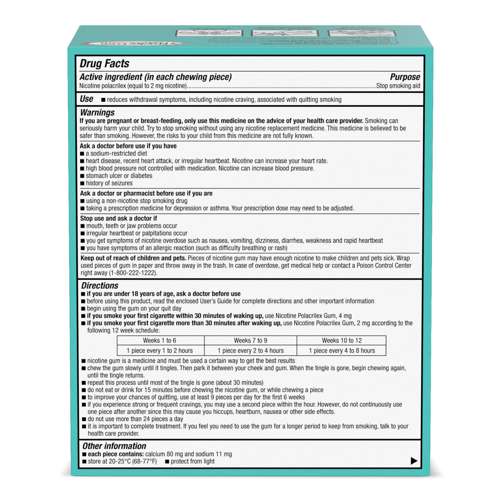 Amazon Basics Coated Nicotine Gum 2 mg, Ice Mint Flavor, Stop Smoking Aid, Relieves Nicotine Cravings to Help You Quit Smoking Cigarettes, 160 Count (Previously Amazon Basic Care)