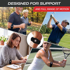 Sleeve Stars Tennis Elbow Brace for Men & Women, Fits 9"-23" (Single/Black)
