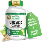Botanic Choice Uric Acid Complex Supplement - Foot Joint Support-Help Soothe Discomfort with Celery Seed & Bromelain -Gluten Free, Non-GMO, 60 Caps