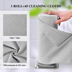 Honova Microfiber Cleaning Cloth Roll-90 Pack, Tear Away Towels，Paper Towel Alternative, 12" x 12"，Reusable, Washable, Scratch Free, Highly Absorbent Dish Rags for Car, Home, Garage or Shop(Pink&Grey)
