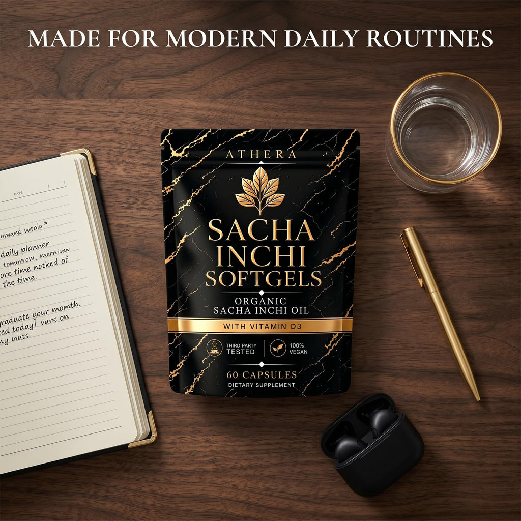 Jqewlg Athera Sacha Inchi Oil for Joints Capsules - Cold-Pressed Sacha Inchi Oil with Vitamin D3, Joint & Mobility Support, Vegan Softgels for Daily Wellness - 60 Softgels