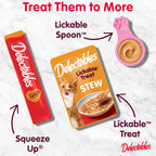 Delectables Squeeze Up Creamy Squeezable Puree, Lickable Wet Cat Treats, Grain Free, No Added Fillers, No By-Products, No Added Preservatives, 0.5 Ounces Tube Chicken Flavor, 32 Tubes Total