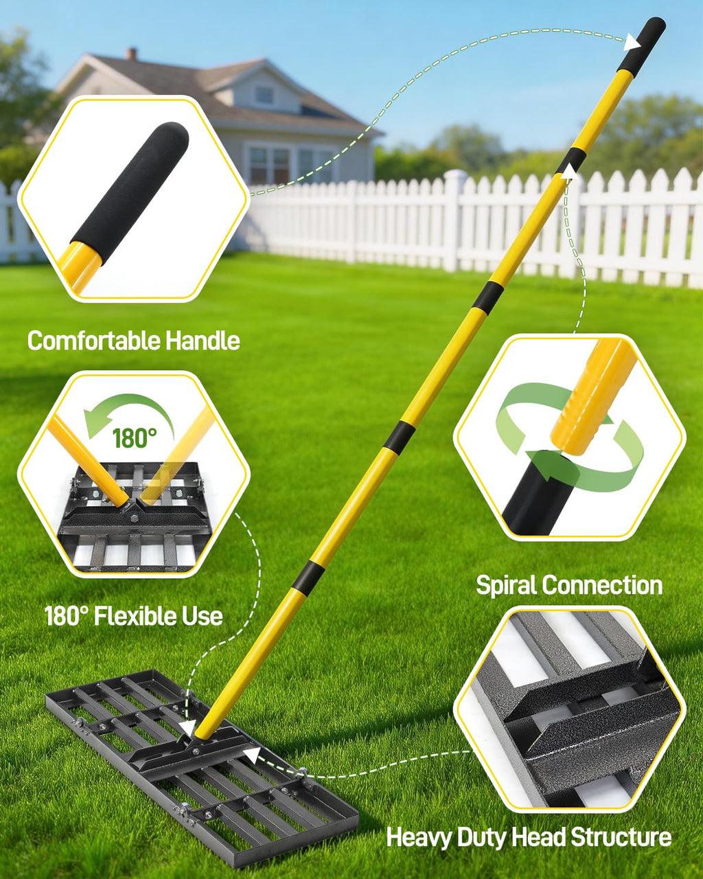 Joyhalo 48in Lawn Leveling Rake