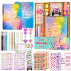 OIHEW 2-PC DIY Journal Kit for Girls Age 8-14, DIY Journal Set for Teen Girl,Christmas|Birthday Gift for 8 9 10 11 12 13 14 Year Old Girl Ideas, Stationery|Scrapbook|Diary Art Crafts Supplies Toy Set