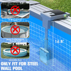 LightHacker Solar Pool Light for Steel Wall Above Ground Pool Light,Submersible Pool Light with LCD Pool Thermometer,Underwater light for Pool Accessories,10 Light Modes Swimming Pool LED Lighting,1PC