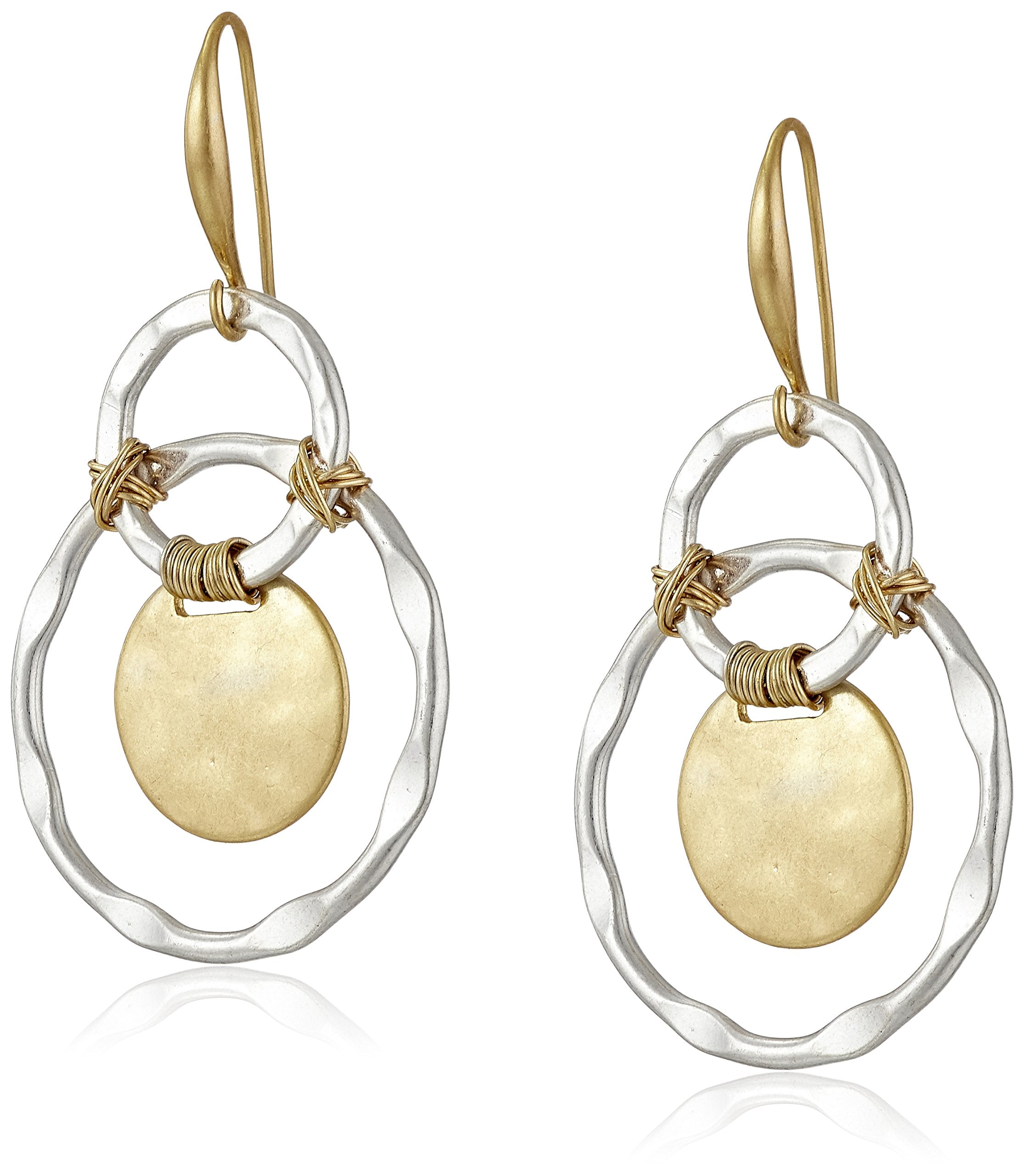 Robert Lee Morris Wire Wrapped Orbital Circle Drop Earrings