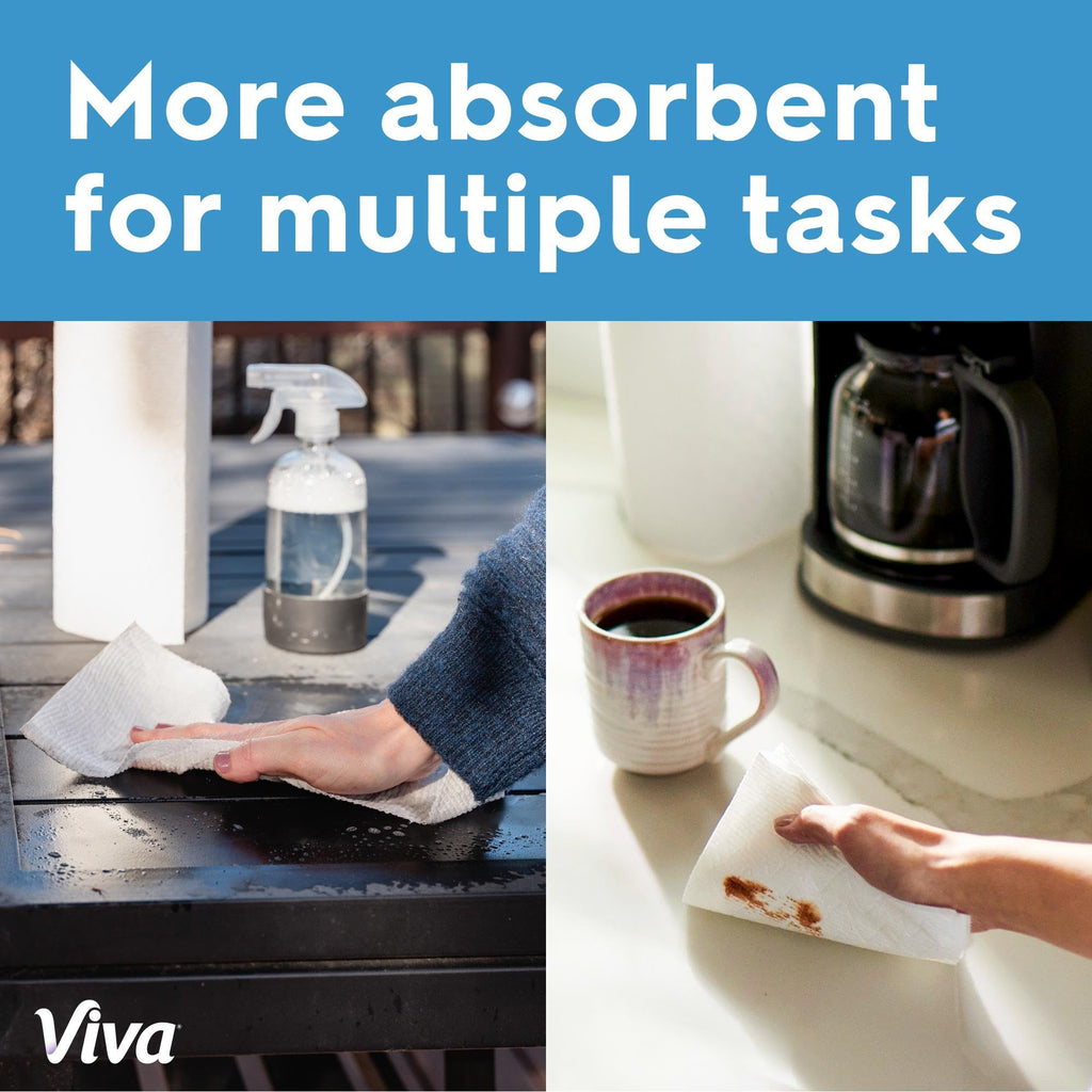Viva Multi-Surface Cloth Paper Towels, Choose-A-Sheet Size, 12 Triple Rolls, 165 Sheets per Roll (Packaging May Vary)