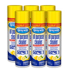 Sprayway All Purpose Cleaner with Lemon Scent, 19oz, Pack of 6 | Foaming Action, Clean, Disinfect, Deodorize | Tough on Grease, Soap Scum, Grime | EPA Approved, Kills 99.9% of Viruses & Bacteria