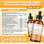 GREENPEOPLE 17-in-1 Triple Magnesium Complex Supplement,Magnesio Liquid Drops with Magnesium Glycinate & Citrate,Pineapple Flavor,Calm Mood,Muscle & Sleep for Adults,4 fl. oz 2Pack