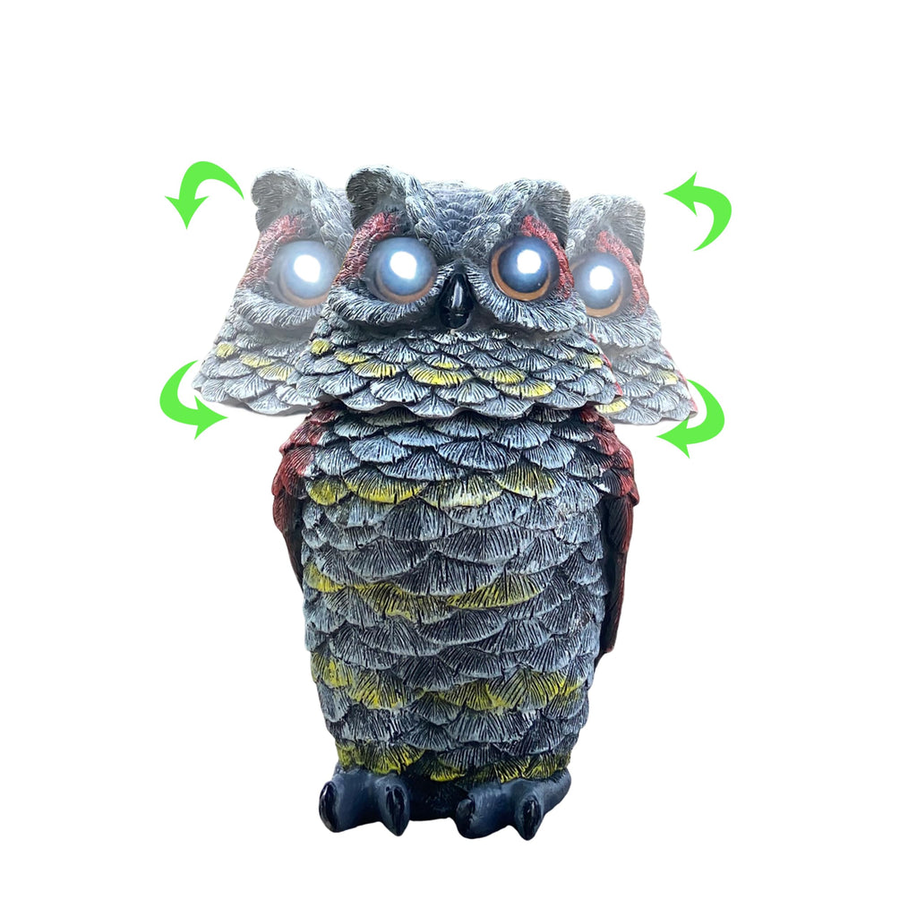 FESTGLOX Solar Owl Decoys to Scare Birds Away, Fake Owl Outdoor Garden