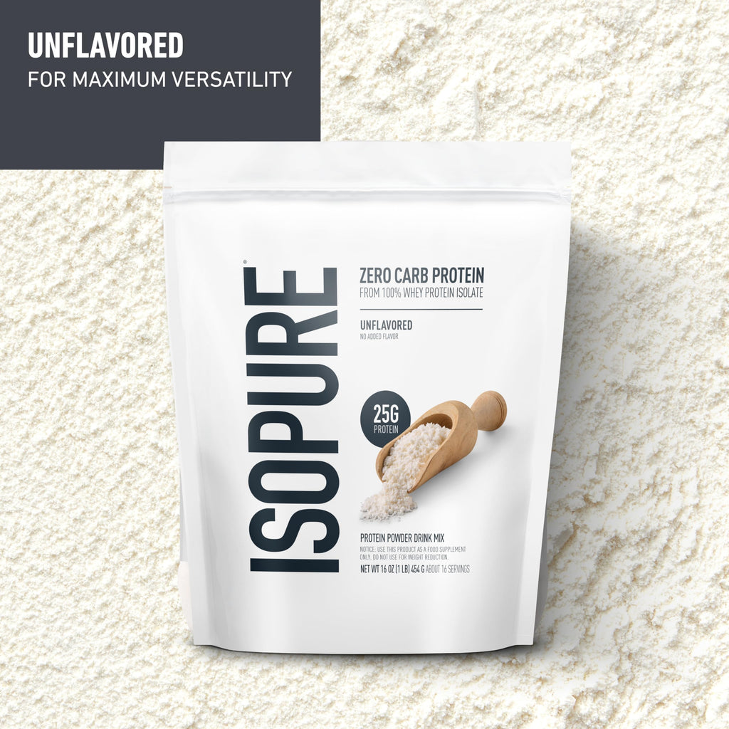 Isopure Zero Carb 100% Pure Whey Isolate Protein Powder, Gluten Free, with Vitamins, Unflavored, 25g Protein Per Serving, 3 Lbs, 47 Servings, (Pack of 6), (Packaging May Vary)