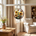 Zhuoyaju Stained Glass Window Hanging, Stain Glass Suncatcher, 7.8 x 7.8 in