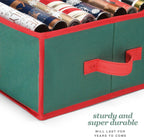 Premium Wrapping Paper Organizer Storage | Gift Wrap Holder With Extra Pockets for Christmas Decorations, Reinforced Handles, Heavy Duty, Ultra-Durable, Tear-Proof Fabric - Fits Up to 27 Rolls (Green)