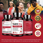 NATURE TARGET CoQ10-200mg with PQQ L-Carnitine & Omega-3s, High Absorption Coenzyme-Q10 with BioPerine, Supports Heart and Immune System, Cellular-Energy-Production, 120 Servings