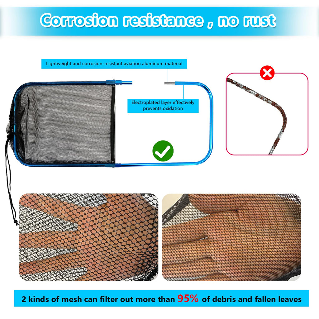 Pool Skimmer Screen Guard, Anti Rust Swimming Pool Skimmer Leaf Guard Net Blocker for Inground Above Ground Vinyl Lined, Pool Skimmer Leaf Catcher with Fine Mesh & Ultra Fine Mesh Easy to Install