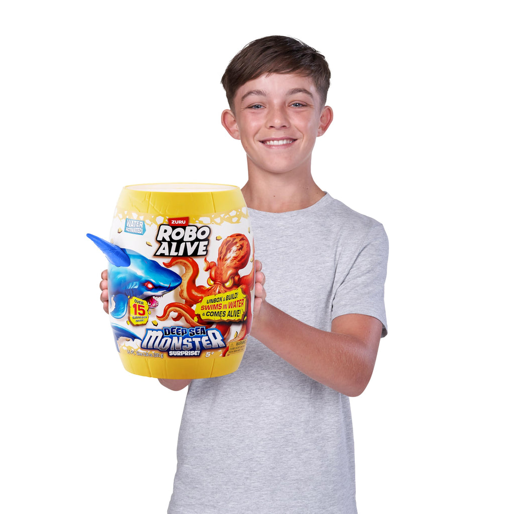 Robo Alive Deep Sea Monster Surprise (Shark) by ZURU, Surprise Unboxing and Electronic Animal Toy for Boys