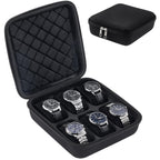 ProCase 6-Slot Travel Watch Case for Men, Hard Shell Storage Box -Black