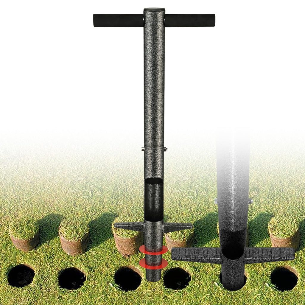 Bulb Planter Tool, 33.5 inch Long Handle Garden Sod Plugger to Dig Hole, Heavy Duty Metal Grass Plugger for Soil Test Planting or Weeding Spring Flowers Bulbs,Bedding Plants,Tulips, Lilies, Potato