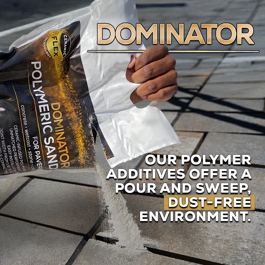 10 Pound Titanium Gray DOMINATOR Polymeric Sand with Revolutionary Ceramic Flex Technology for Stabilizing Paver Joints/Gaps, 1/8” up to 4”, Professional Grade Results