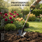 Shovel for Digging Round Point Garden 41 Inch D Wood Handle Steel Blade