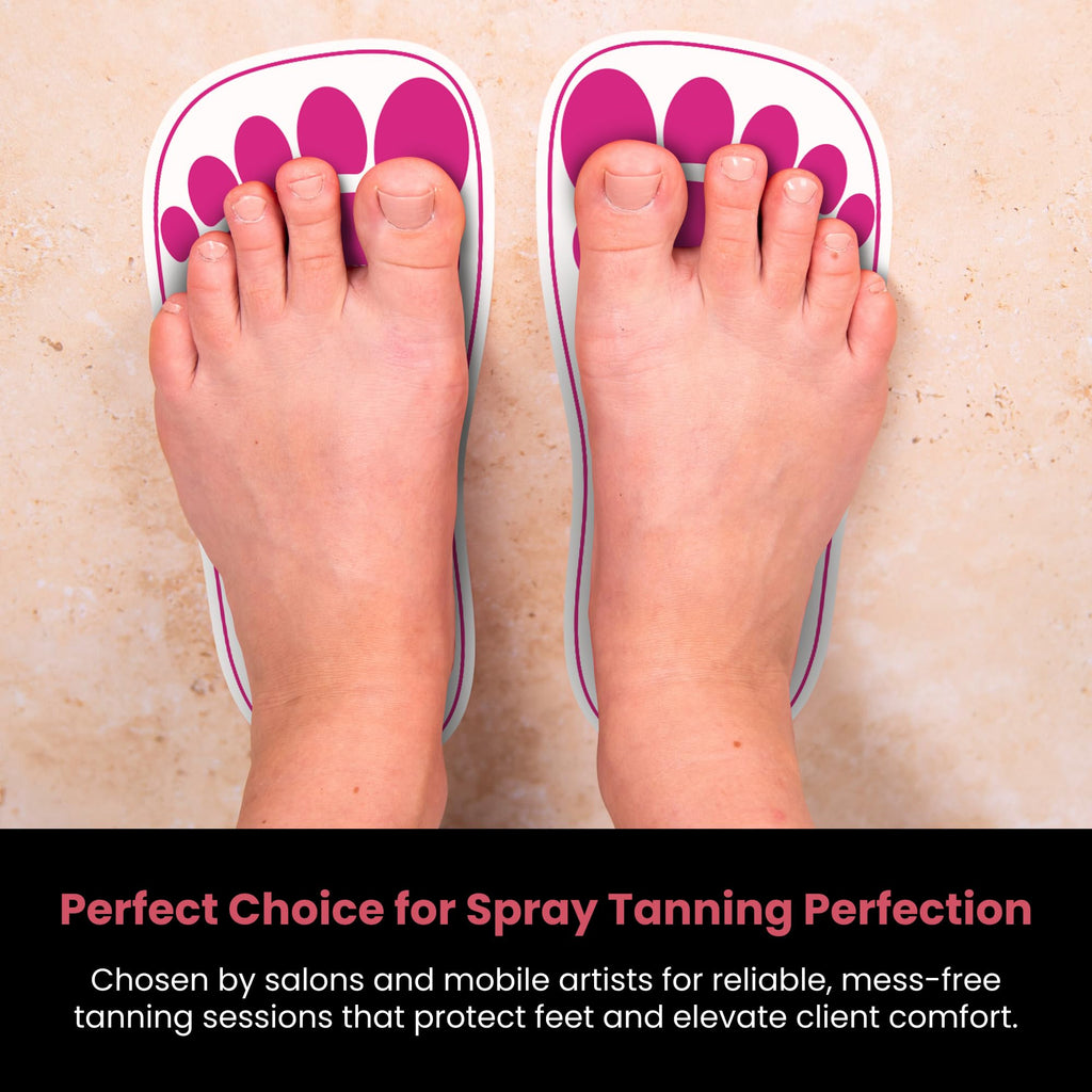 Pink 25Pairs(50Feets) Disposable Spray Tanning Feet Pads for Hygienic Foot Protectors,Comfortable & Hygienic Spray Tan Pads Feet-Specifically for the Spray Tanning Industry or Salon
