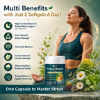Cortisol Supplements for Women Men, 10-in-1 Cortisol Reducer Detox Manager Softgels w. Magnesium L-Theanine Apigenin Saffron Rhodiola, Evening Calm for Sleep Mood Energy, Non-Melatonin Liposomal