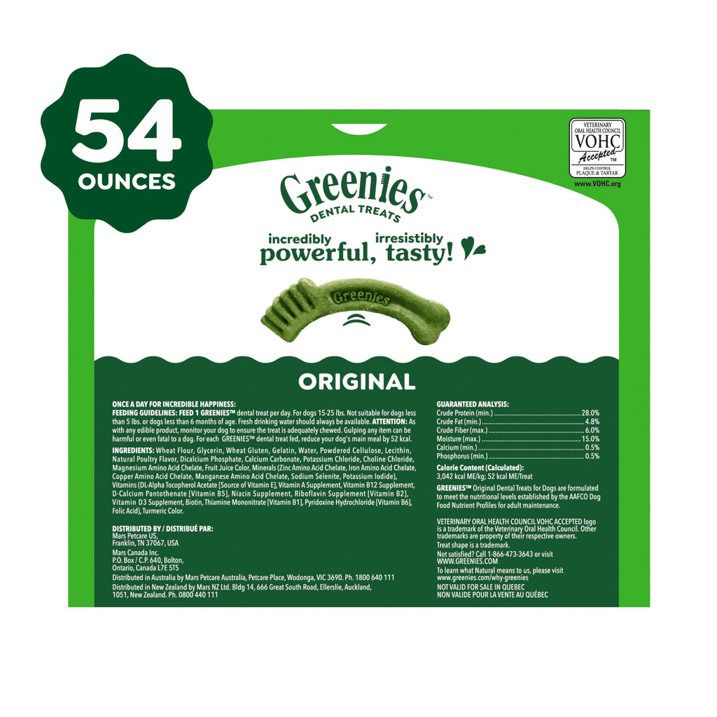 Greenies Petite Natural Dental Dog Treats, Original Flavor, 90 Count