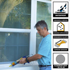 SIKA Sikaflex Construction Sealant - Aluminum Gray, Paintable Polyurethane, All-Purpose for Sealing Joints & Gaps, 10.1 fl. oz Cartridge - Weatherproof, Durable, Self-Leveling, Non-Corrosive