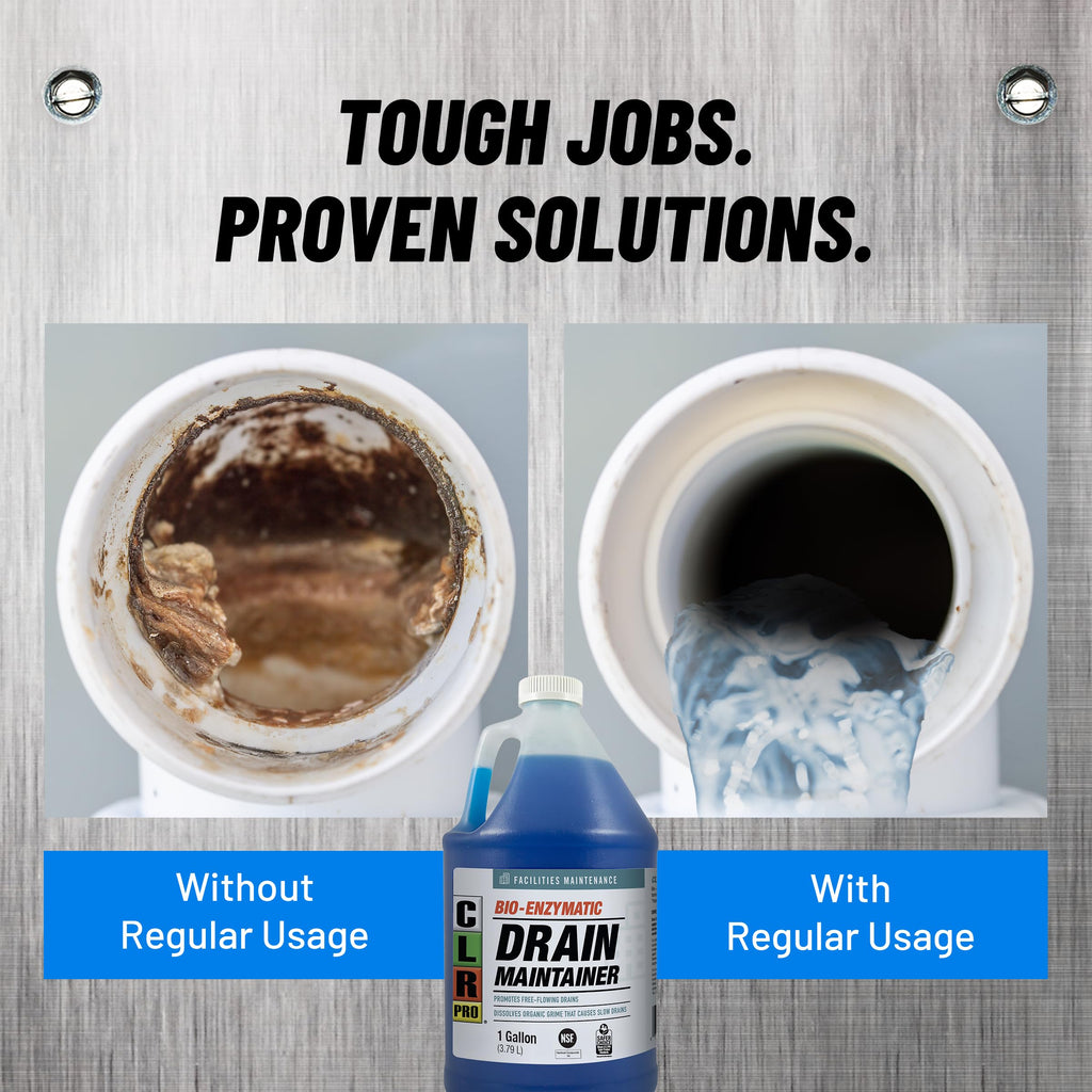 CLR PRO Commercial Drain Line and Grease Trap Treatment, Preventative Maintenance Microbial Formula, 1 Gallon Bottle