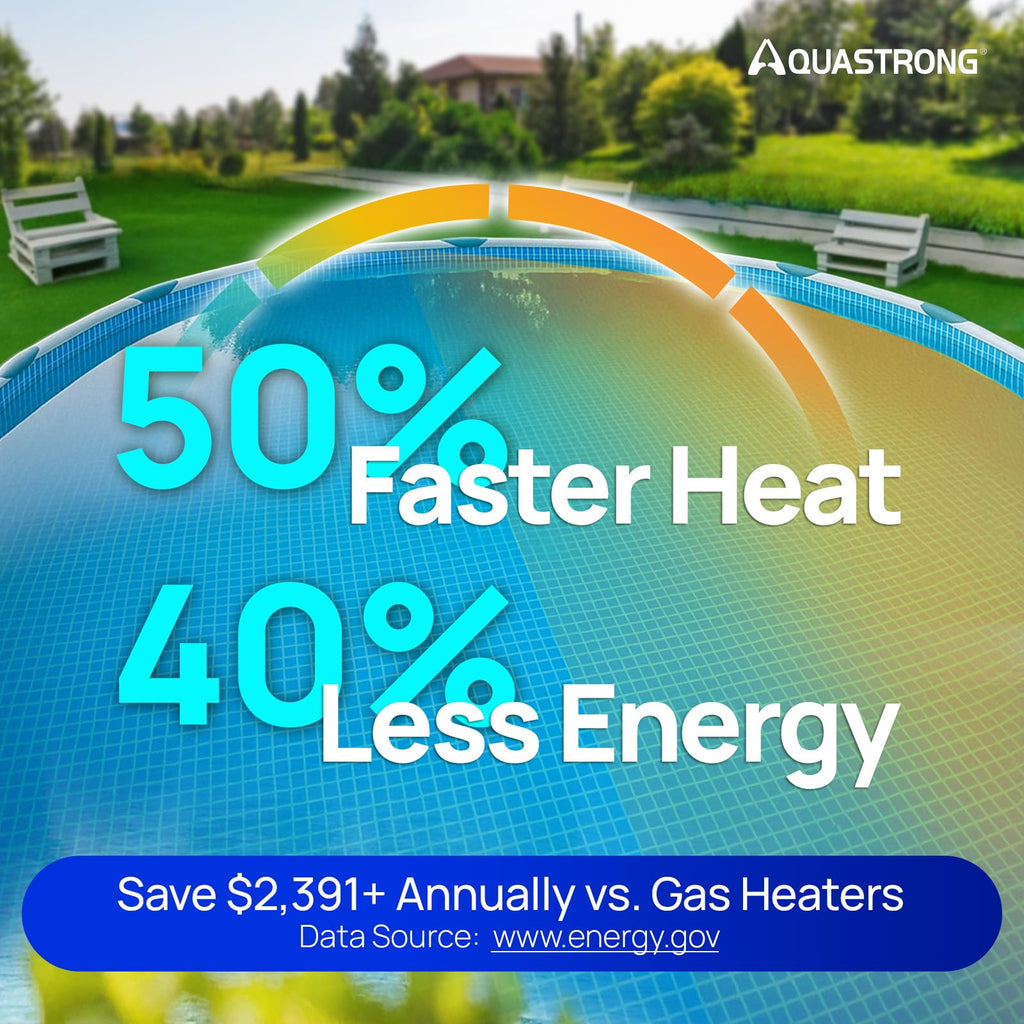 Aquastrong 22,000 BTU Inverter Swimming Pool Heat Pump, 7,000 Gallons Electric Pool Heater for Above Ground and Inground Pool, WiFi Capable Timer, Heating and Cooling Pool Heater 120V