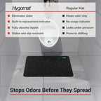 Hygomat Disposable Urinal Mats, Time Monitor, Non-Slip Adhesive, Case of 6, Charcoal, Made in the USA
