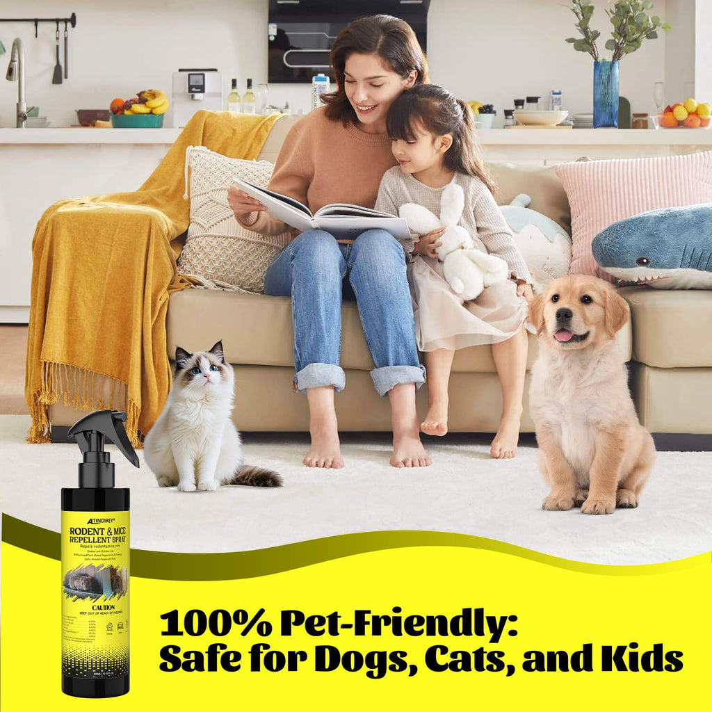 Peppermint Oil Spray for Rodents,Mouce Repellent for Car Engines,300ml