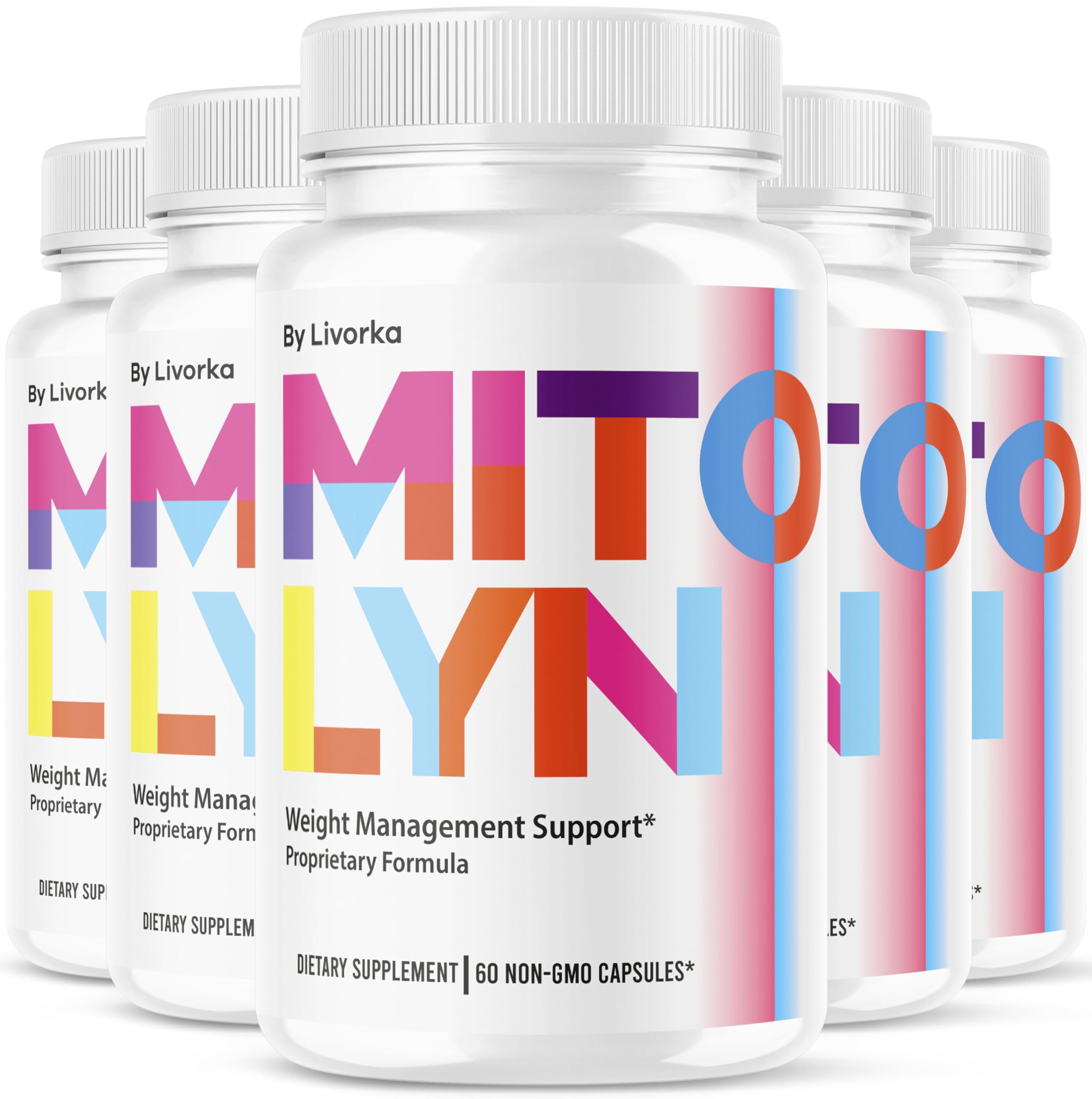 (5 Pack) Mitolyn Pills - Official Mitolyn Weight Pills Advanced Supplement Support - Maximum Strength, Natural Mito Lyn Vitamins for Overall Health & Wellness Reviews, 300 Capsules for 5 Months