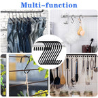 DINGEE 6 Inch 24 Pack Large S Hooks - Heavy Duty Non Slip White S Hooks with Rubber Stopper for Closet, Clothes, Jeans, Pot, Pan, Garden