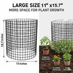 3Pack 17x14 Inch Green Coated Galvanized Wire Plant Protectors, 9Pcs Mesh Cloches with Stakes & Zip Ties, Chicken Wire Cage for Rabbits Squirrels Chickens, Garden Vegetable Seedling Protection
