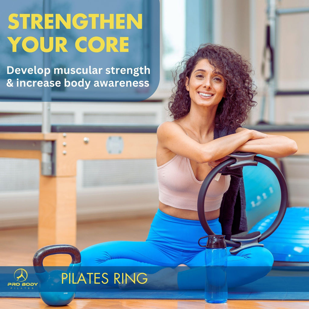 ProBody Pilates Fitness Circle ��� 14 Inch Pilates Ring for Yoga and Other Workouts, Focusing on Toning Inner Thighs, Arms, Core and Back, at Home Pilates Equipment (Black)