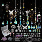 600 PCS DIY Suncatcher Kit Crystal Suncatchers for Windows Hanging Sun Catcher Kits for Adults Hanging Prism with Rainbow Maker for Indoor Window Garden Christmas Tree Decor Wedding Home