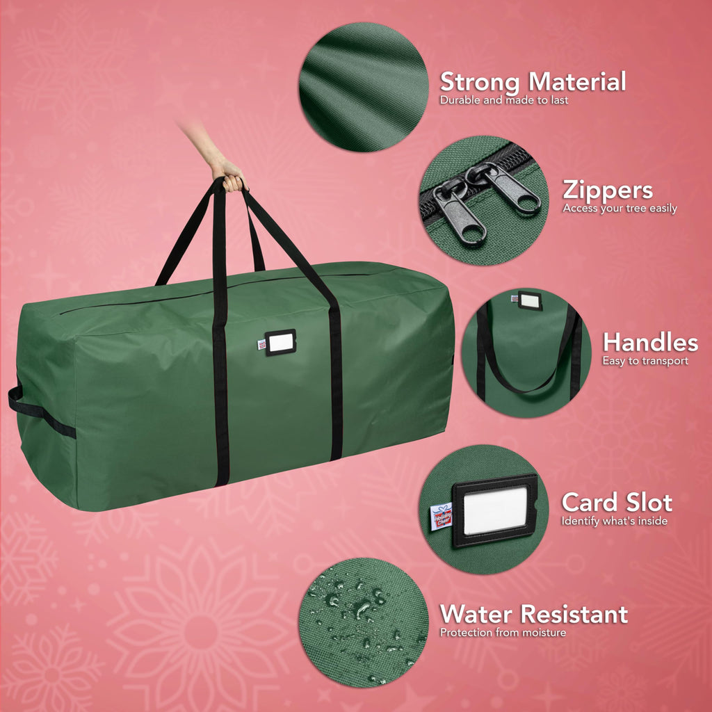 Holiday Cheer Christmas Tree Storage Bag Waterproof 9ft Green
