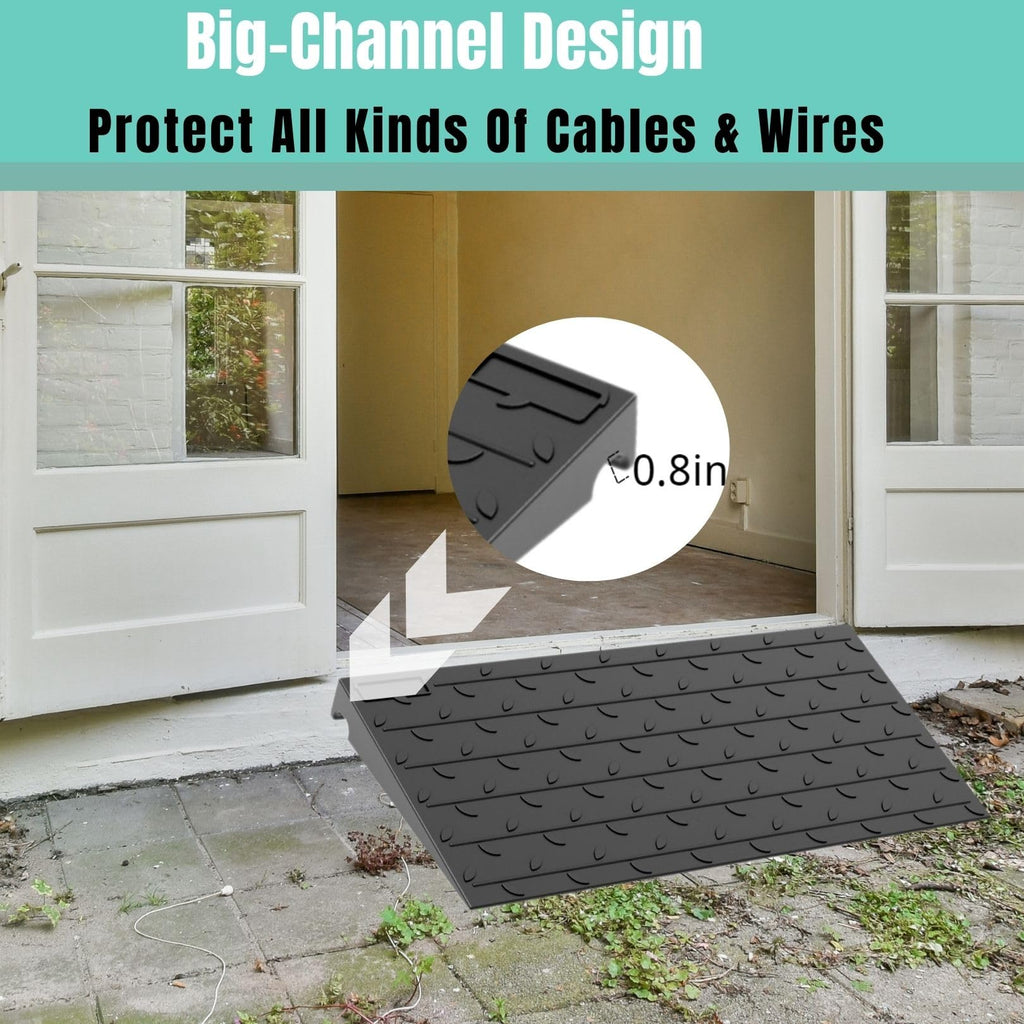 BESEA 3.5" inch Threshold Ramp Rubber Wheelchair Ramp, No-Slip Surface 3500 Lbs Load Capacity for Home Doorways Driveways Curb