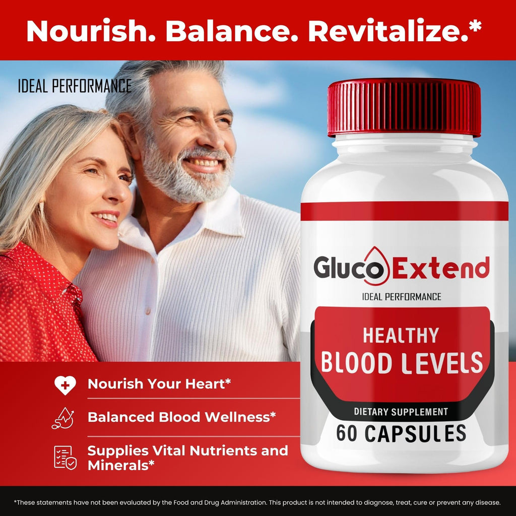 Gluco Extend Capsules, GlucoExtend Support Formula Supplement Pills - Maximum Strength, Gluco Extend Health & Wellness All Natural Formula, Official GlucoExtend Health Capsules Reviews (60 Capsules)