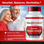 Gluco Extend Capsules, GlucoExtend Support Formula Supplement Pills - Maximum Strength, Gluco Extend Health & Wellness All Natural Formula, Official GlucoExtend Health Capsules Reviews (60 Capsules)
