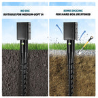 XYADX No Dig Ground Screw Anchor - Black Post Stake for 4x4 Wood Posts, Includes Lag Bolts & 27" Rebar, for Mailbox Posts and Fence Posts Anchor, 1 Pack