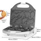 SugarWhisk Dinosaur Mini Waffle Maker for Kids, Mini Pancake Maker Machine for Halloween, 8 Different Shaped Dinos in Minutes, Electric Non-Stick Waffle Iron, White