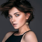 SPUNKYsoul New Beginnings Lotus Flower Antique Silver or Gold and Patina Boho Chic Tribal Ethnic Fishhook Dangle Earrings for Women Gift (Gold)