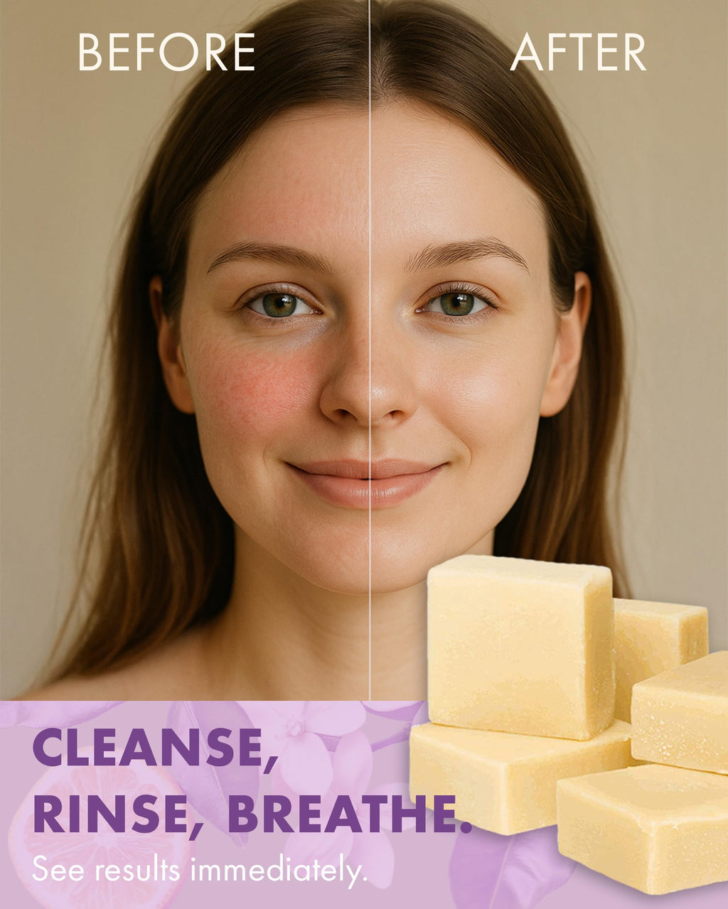 Candida Freedom Massey’s CF 100% Natural Probiotic Soap - Powerful Tea Tree and Lemon Body Soap - 4oz Lemon Scent