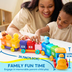 Play-Act Learning Toys for 1 2 3 Years Old, Counting, Matching & Sorting Montessori Learning Farm Train Including 9 Farm Animals, Birthday Gift for Baby Boys Girls
