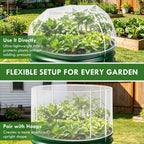 2 Pcs Garden Netting for Raised Beds for 2 FT Dia x 1 FT H Round Raised Beds Fine Mesh Plant Protection Covers with Drawstring & Zipper for Vegetables Herbs Flowers Seedlings