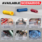 AIRIC 16,14 AWG/Gauge Blue Butt Connectors Wire Crimp Splice Terminals