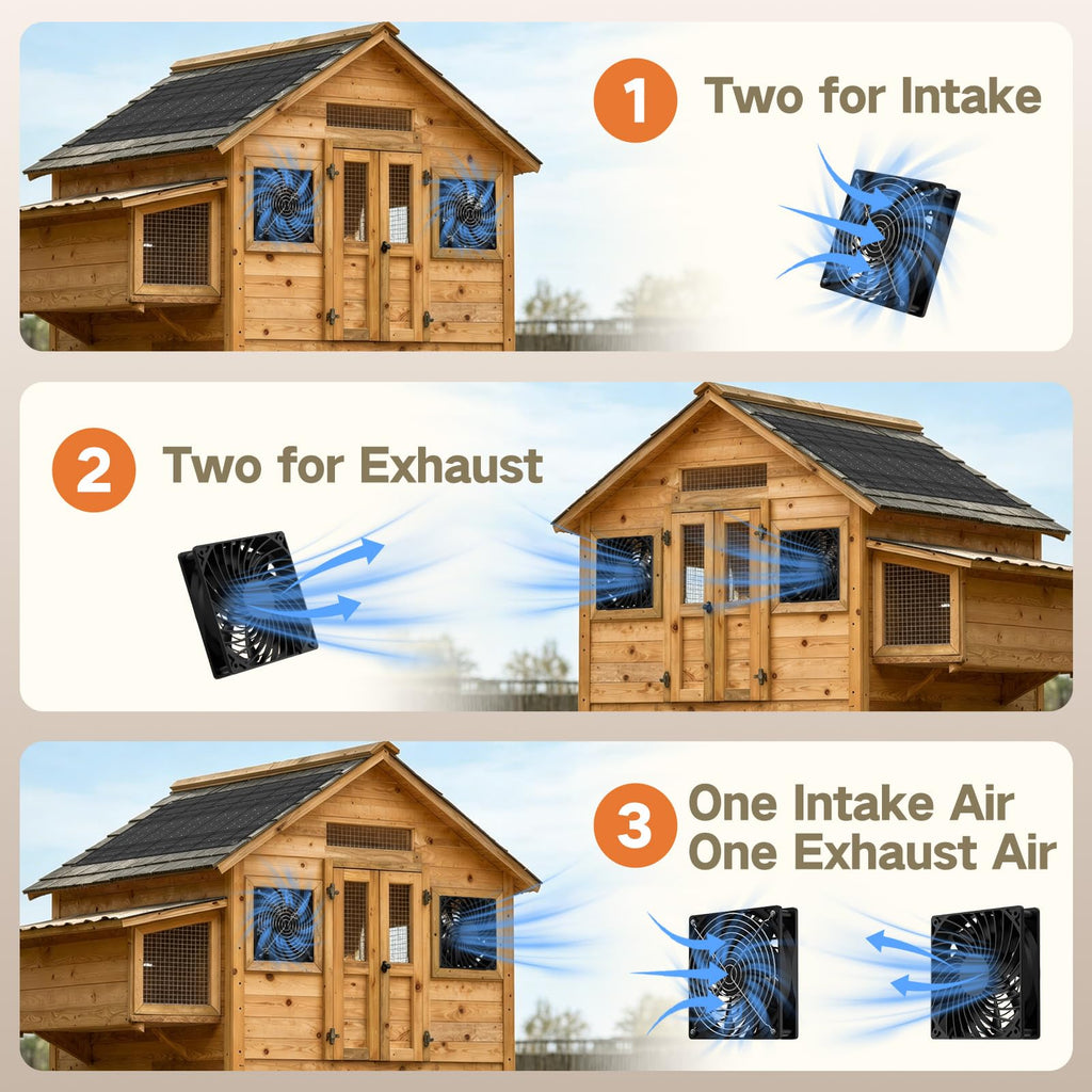 WECOOL Solar Exhaust Fan, 15W Dual Exhaust & Intake Ventilation Fan