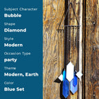 Sensory4u Stained Glass Suncatchers Window Hanging Wall Art Element Earth Tones Modern Design Home Decor Or Garden Suncatcher (Blue)